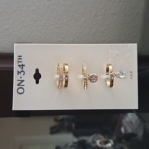 On 34th Gold Ring Set with Charms